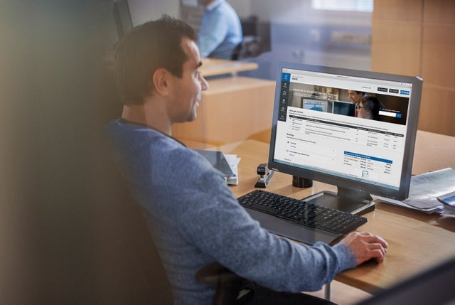 Man looking at computer