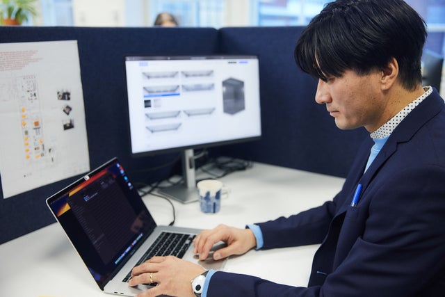 Man looking at computer